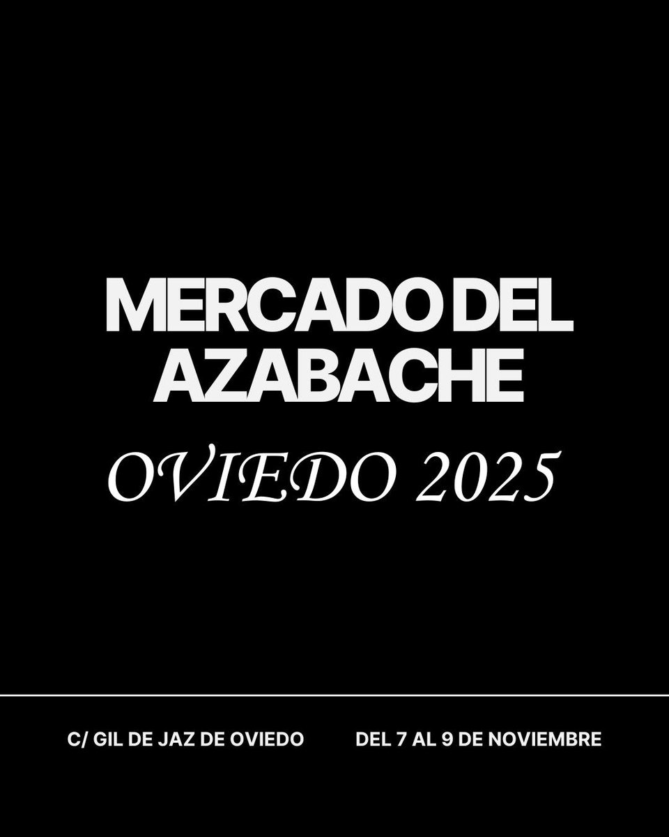 ⚫El plazo para solicitar la participación en el  𝐌𝐞𝐫𝐜𝐚𝐝𝐨 𝐝𝐞𝐥 𝐀𝐳𝐚𝐛𝐚𝐜𝐡𝐞 𝐎𝐯𝐢𝐞𝐝𝐨 𝟐𝟎𝟐𝟓 finaliza mañana, 24 de octubre.
⚫El Mercado se celebrará del 7 al 9 de noviembre en la calle Gil de Jaz.
⚫Toda la información en tinyurl.com/3krvykhr