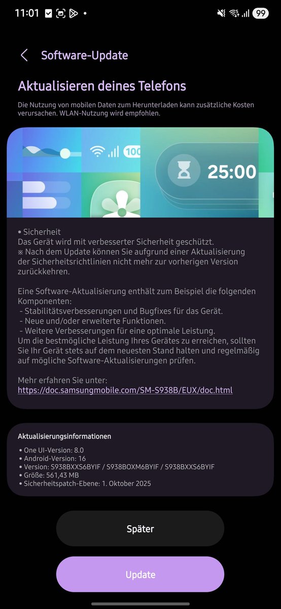 TechNerdMG's tweet image. Finally S25 Ultra October Patch live in europe (germany) too 👍
