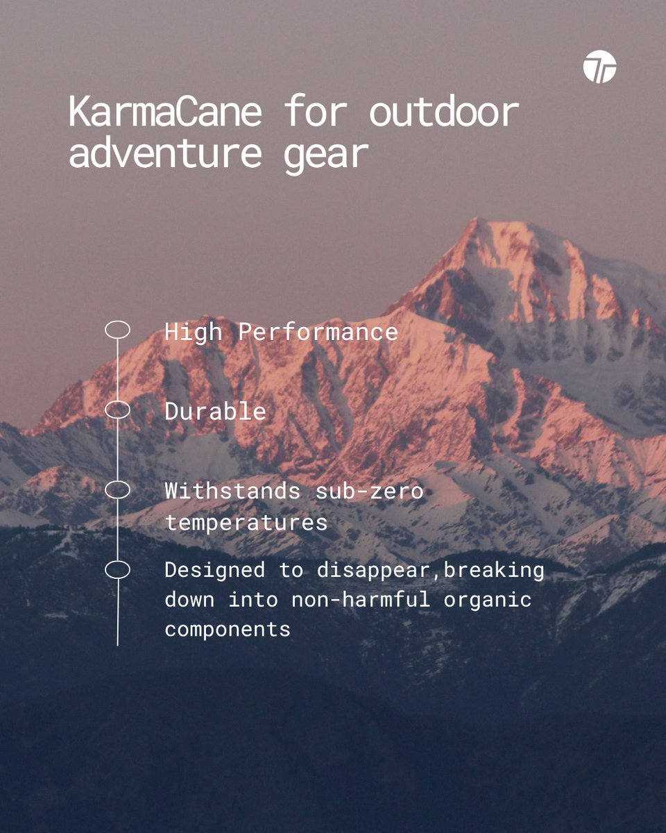 TechTeysha's tweet image. Our plant-based polymer, KarmaCane is both high performance and good for the planet.

To reinforce our sustainability mission, we supplied Everest mountaineers with high-performance, biodegradable eyewear - KarmaCane can withstand temperatures as low as -40°C.

#PlasticFree