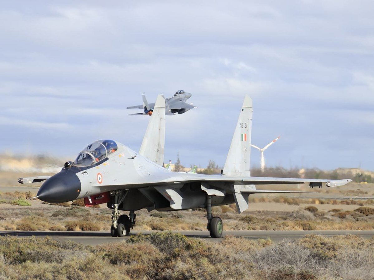 Exercise #OceanSky2025: The Indian Air Force is participating in the multinational air combat exercise hosted by the Spanish Air Force at Gando Air Base, Spain, from October 20–31, 2025. The exercise aims to foster mutual learning, enhance interoperability, sharpen air combat