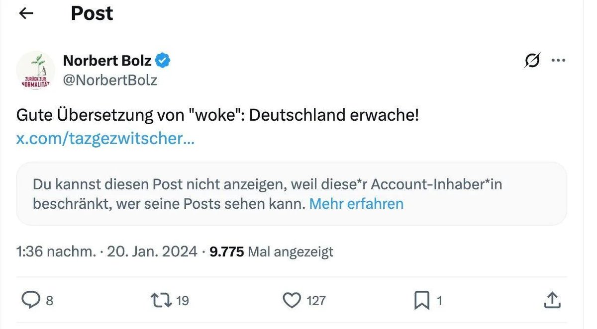 eugyppius1's tweet image. Mainstream German media critic Norbert Bolz just had his house raided for repeating James Lindsay&apos;s connection between &quot;woke&quot; &amp;amp; the SA lyric &quot;Deutschland erwache!&quot;* (&quot;Germany awaken!&quot;). I swear I am not making this up (also I reject this &amp;amp; all other deplorable Nazi slogans).