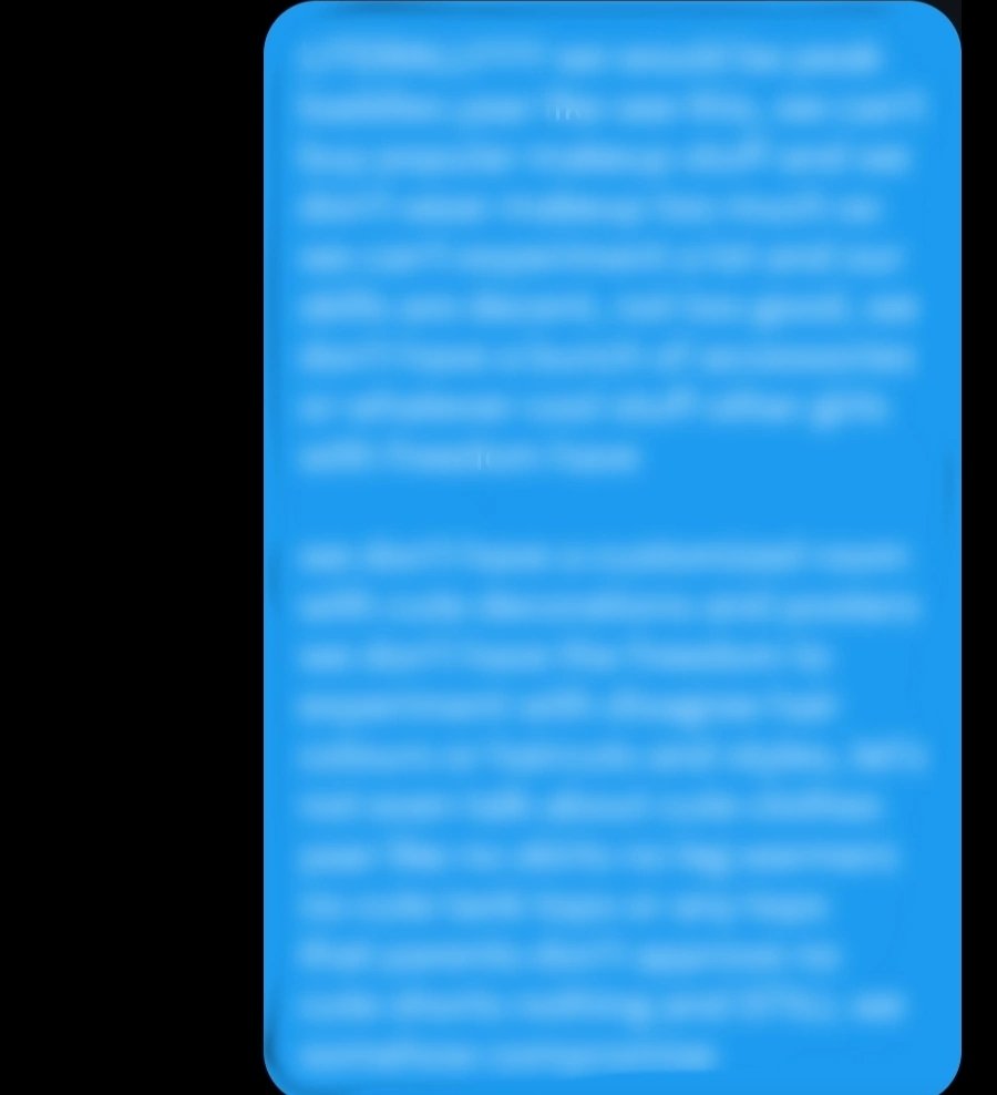 kids complaining about writing 5 lines while this is my avg text