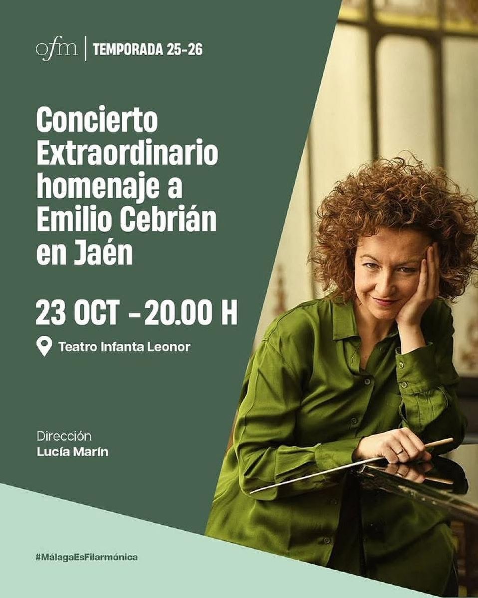 🟢HOY VA A SER UN GRAN DÍA🟢 Concierto Homenaje a Cebrián con la Orquesta Filarmónica de Málaga con obras de Antonio Álvarez, Francisco Alonso y el estreno orquestal de Acuarelas Campesinas y Una Noche en Granada de Emilio Cebrián 🫶🏻