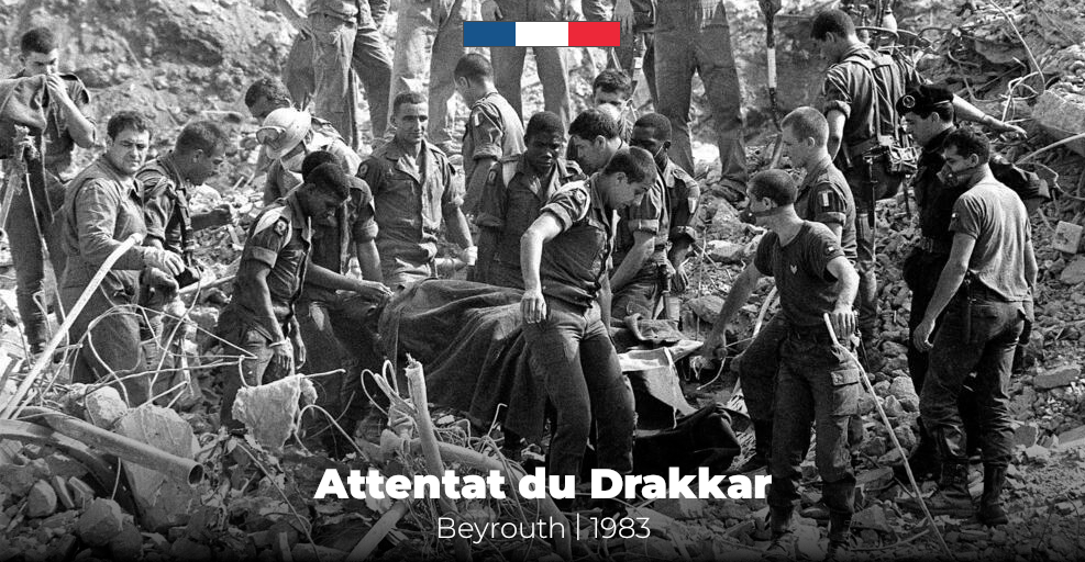 MTabarot's tweet image. Il y a 42 ans, dans l’attentat du « Drakkar » à Beyrouth, cinquante-huit de nos soldats tombaient pour la paix, loin de leur terre. Ils étaient de ceux que l’Histoire n’oublie pas et qui, par leur bravoure et leur engagement, font l’honneur de nos armées 🟦⬜️🟥