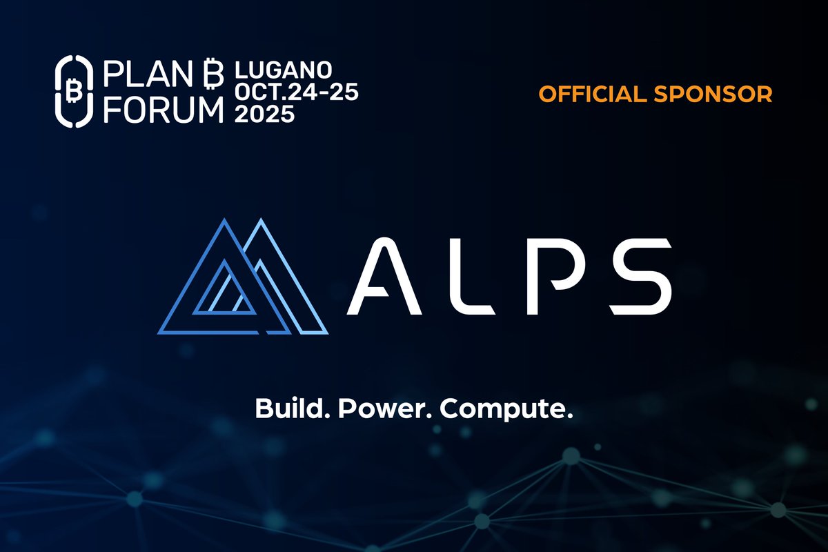alpsblockchain's tweet image. ALPS is an Official Sponsor of Lugano&apos;s Plan ₿ Forum.
We will be there with the whole team - from mining operations to BD and finance - to connect with builders, policymakers, innovators and the sector’s key personalities.

Joining us on site are key partners including Azimut…