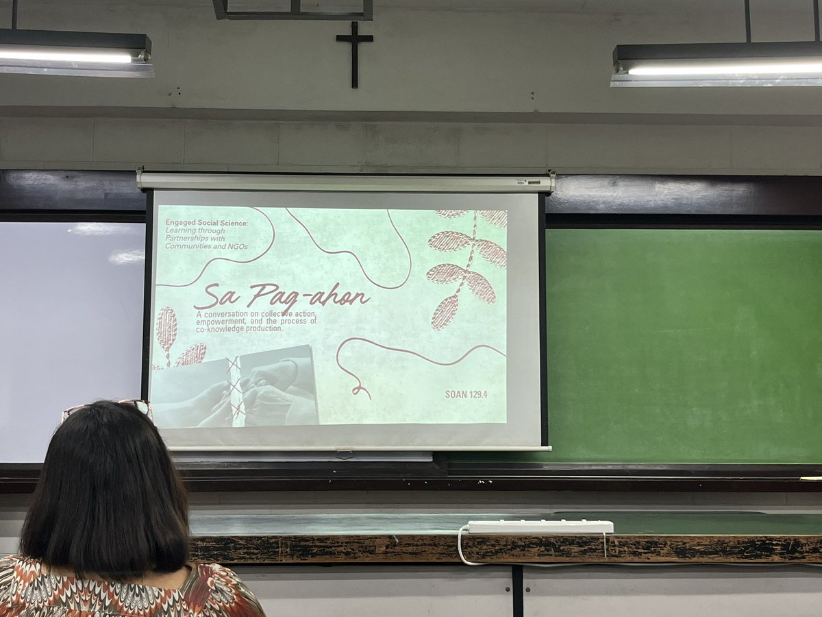 Ivan_TheGDN's tweet image. HAPPENING NOW: As part of TALAB 2025, students from SOAN 129.4 course are holding the event “Engaged Social Science: Learning through Partnerships with Communities and NGOs” at Faura 116 today, October 23. | @TheGUIDON 

#TALAB2025
#WalkingWithTheExcluded
#BeingPersonsForOthers