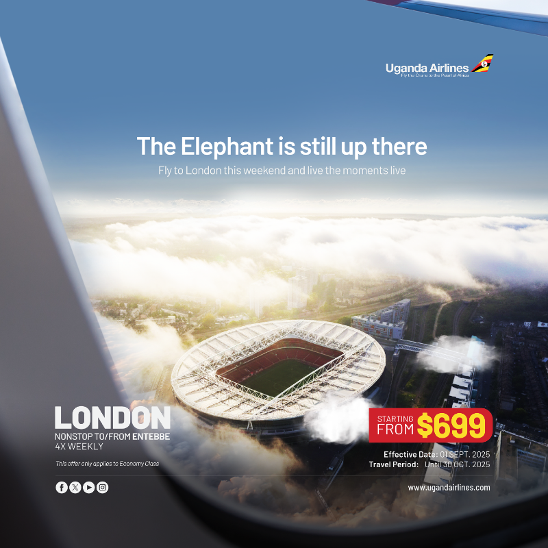UG_Airlines's tweet photo. #URPromo Take advantage of the $699 fare to London this weekend!🇬🇧
#FlyUgandaAirlines