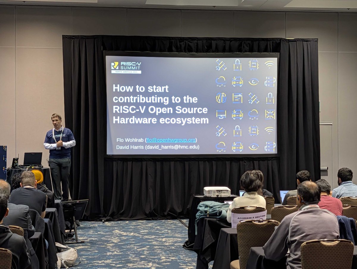 OpenHWFdn's tweet image. 🙌 As a proud member of @risc_v, OpenHW Foundation was honoured to deliver the RISC-V 101 session alongside David Harris from @harveymudd, an OpenHW Foundation member.

#opensource #RISCV #OpenHW