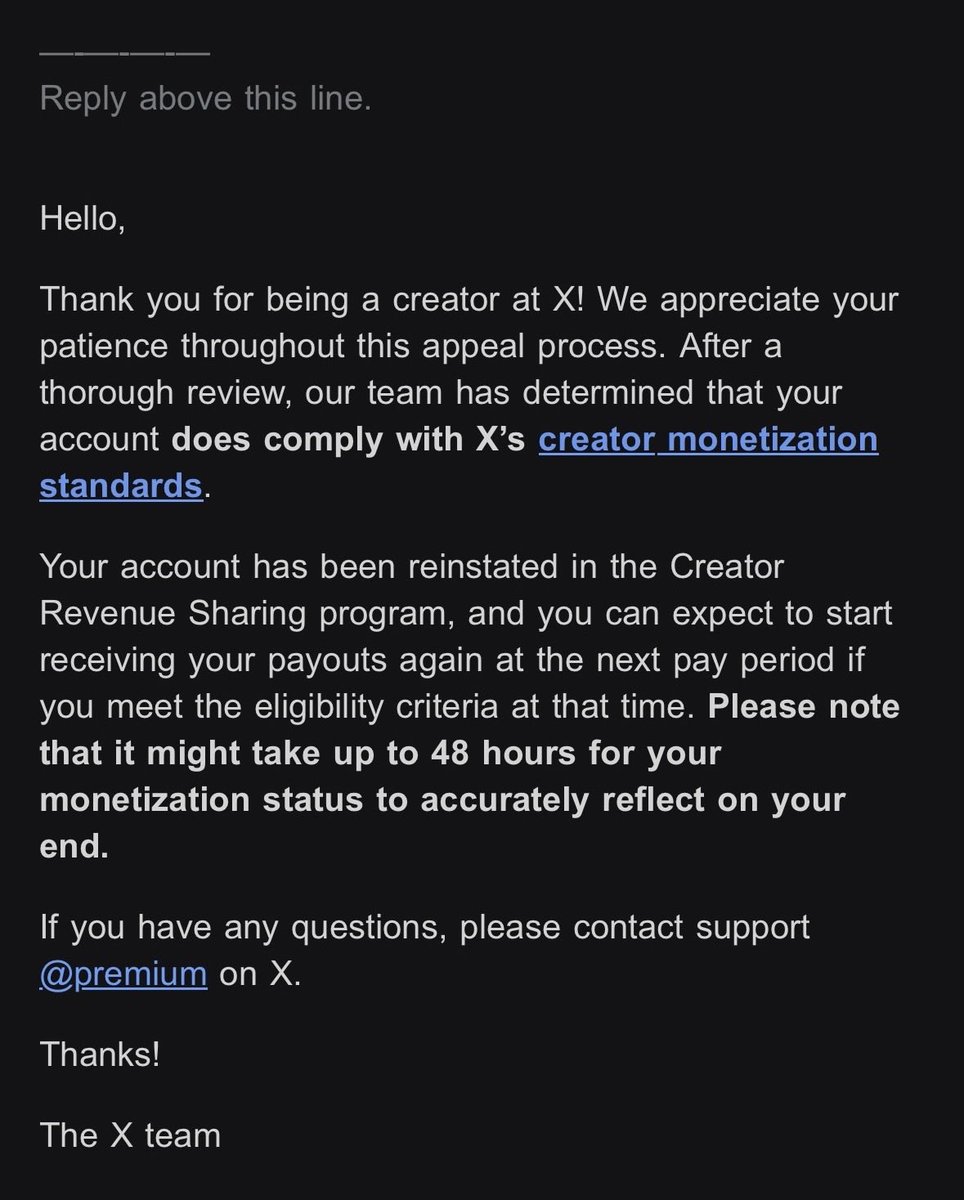 kris_bee0's tweet image. Just got reinstated back into 𝕏 Creators Revenue Sharing 

Feels good to be back after months!