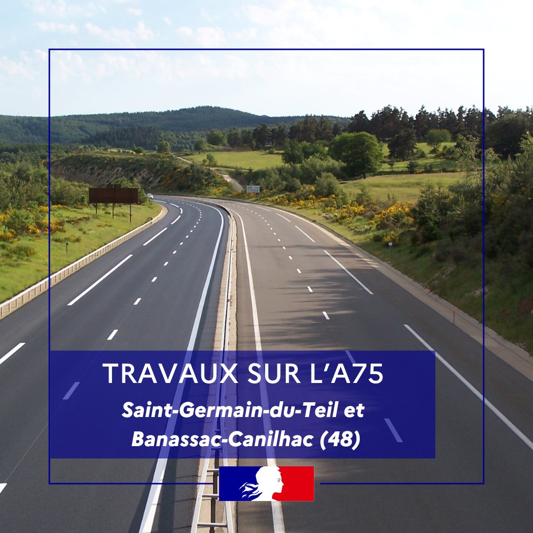 #travaux I Dans le cadre de l’entretien du réseau routier national, la Direction interdépartementale des routes Massif Central (DIR MC) réalisera des travaux de remplacement des glissières de sécurité sur l’A75, dans les deux sens de circulation, du lundi 27 au vendredi 31