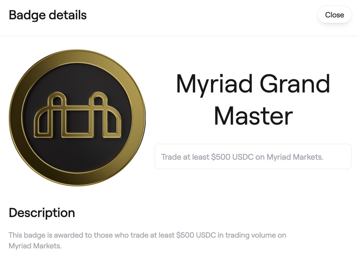 themansion_eth's tweet image. Hi guys, super excited to announce that I'm a @MyriadMarkets Grand Master, genuinely super happy to share this great and big and wonderful news with you all. This marks a significant milestone in my Web3 career and I’m excited to share it with the friends who’ve supported me from…