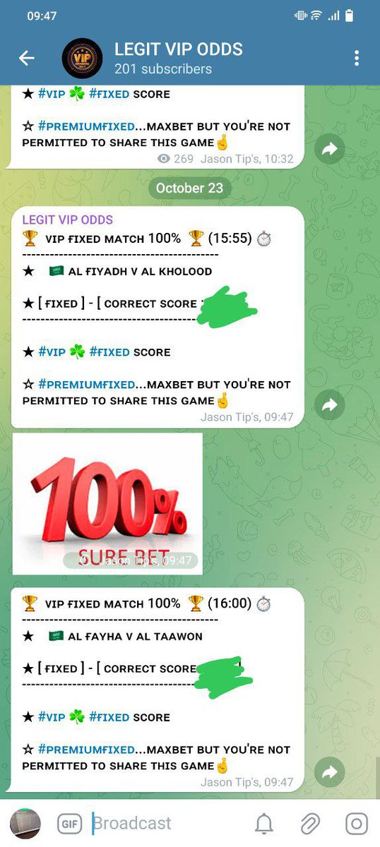 🔥 Today’s ғ.ᴀᴍᴀɢᴇʀCorrect Score VIP Double 🔥
⚽  🇸🇦 ᴀʟ ғɪʏᴀᴅʜ ᴠ ᴀʟ ᴋʜᴏʟᴏᴏᴅ 
⚽    🇸🇦 ᴀʟ ғᴀʏʜᴀ ᴠ ᴀʟ ᴛᴀᴀᴡᴏɴ  

Stake: £510 ✅
Kick-off: THURSDAY 23rd Oct | 15:55&amp;16:00

💯 Stay tuned winnings loading… 🚀