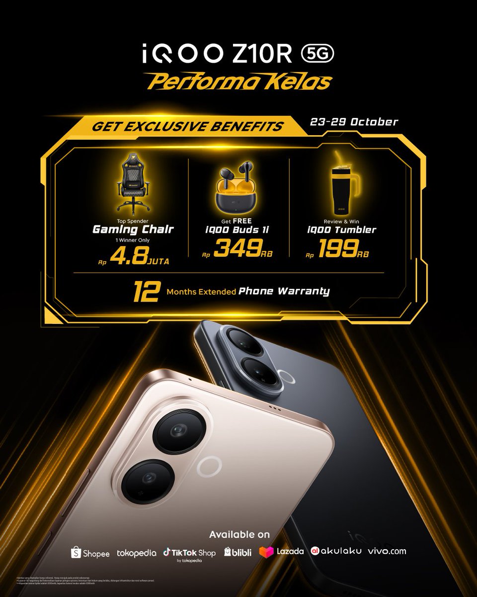 iqoo_id's tweet image. Siang kuliah, malem push rank? Santai, ada iQOO Z10R dengan #PerformaKelas untuk All Out tiap saat!

🚀 MediaTek Dimensity 7360 Turbo + UFS 3.1 = multitasking mulus tanpa lag.
🔋 6500 mAh + 90W FlashCharge &amp;amp; Bypass Charging = baterai badak, ngecas cepet, main tetep adem.
🌈…