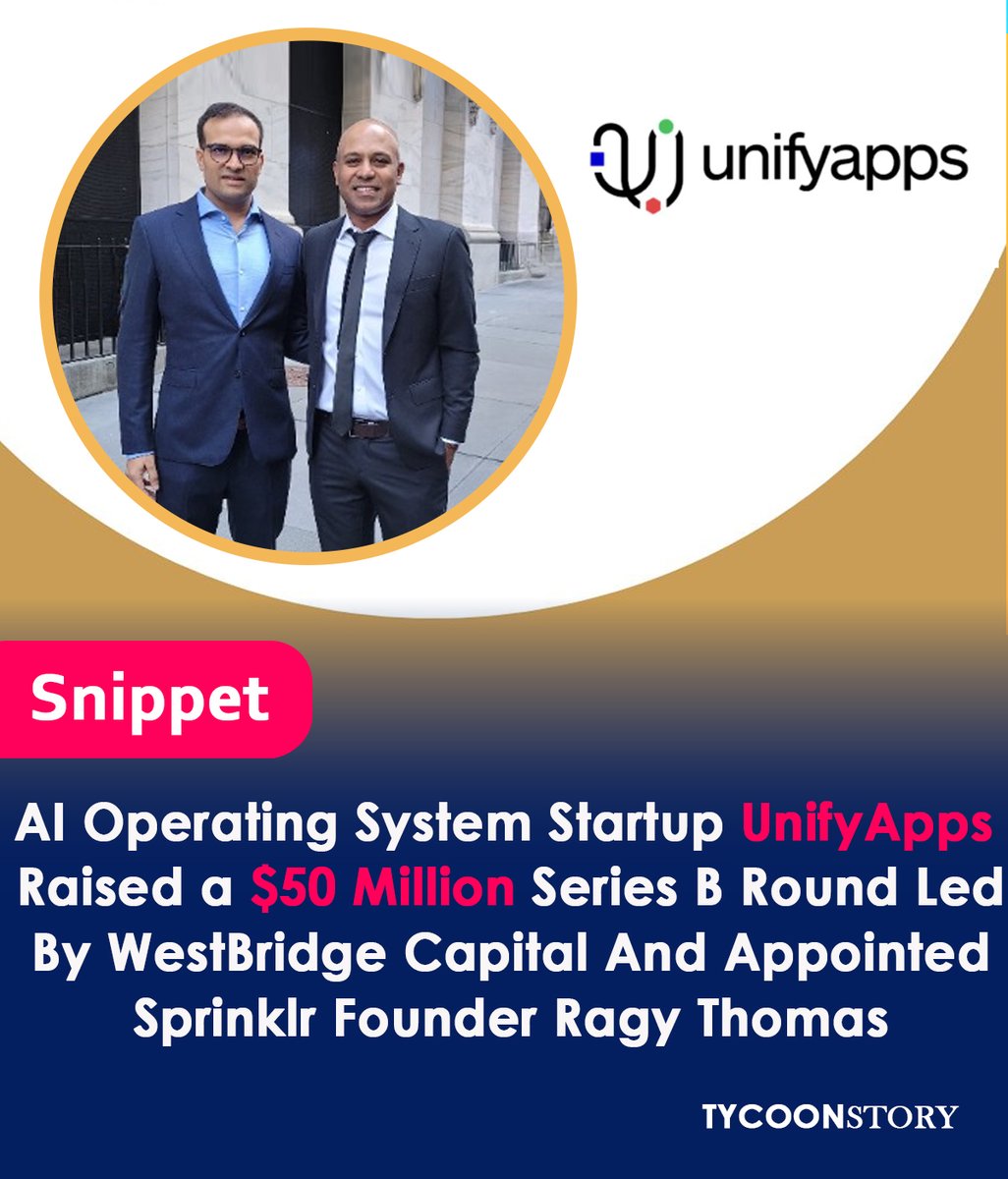 TycoonStoryCo's tweet image. 🚀 UnifyApps Raises $50 Million!

The fast-growing AI startup is building an AI Operating System that connects ChatGPT-like models to tools such as Salesforce, Workday, and SAP — transforming enterprise automation. 

tycoonstory.com

#unifyapps #aioperatingsystem #ai