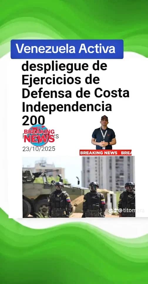 🔴|• Se activiva desde: Caracas, Miranda, La Guaira, Anzoátegui, Nueva Esparta, Carabobo y Zulia, este jueves el despliegue de los Ejercicios de Defensa de Costa #independencia200 #titomara  #soberaníadepaz #ejerciciosmilitares