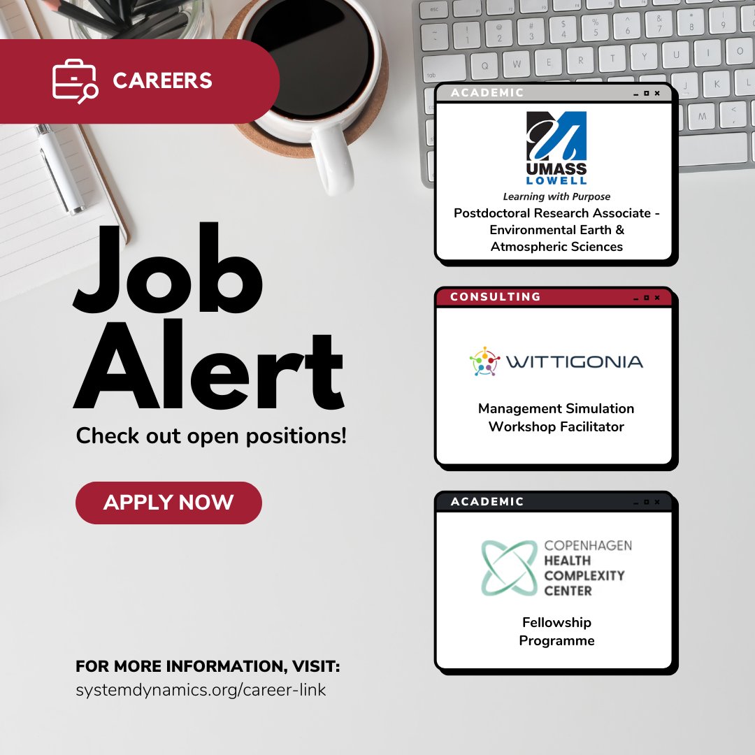 systemdynamics_'s tweet image. 💼 APPLY NOW! Explore exciting opportunities in System Dynamics and systems thinking on our Career Link. Your dream job might just be a click away! 👩🏽💻🧑🏼💻👨🏾💻
🔗 Career Link: ow.ly/PkxH50Xft4t
#SystemDynamics #systemsthinking #jobalert #hiring