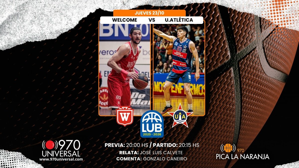 #LUB Por rivalidad y la importancia del punto en disputa, es un partidazo.
Desde las 20 hs estamos en vivo por <a href="/universal970/">970 Universal</a>, 20:15 hs juegan Welcome-Unión Atlética.
Relata <a href="/joselocalvete/">José Luis Calvete</a>, comenta <a href="/CaneiroGonzalo/">Gonzalo Caneiro</a>.
