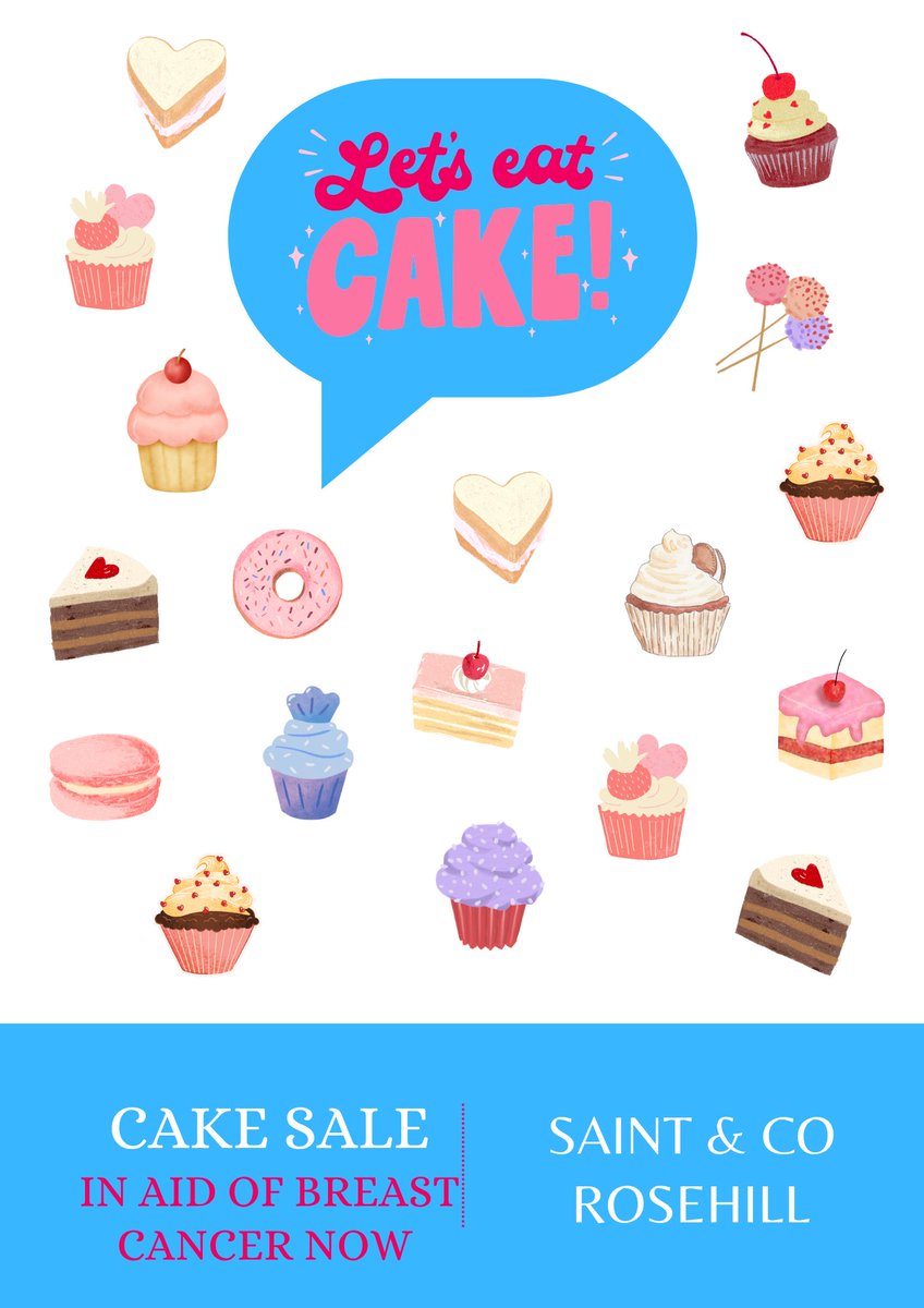 Why not drop in tomorrow from 10 am and treat yourself to a cake or enter one of our competitions on the day to win a prize.   All in aid of
<a href="/BreastCancerNow/">Breast Cancer Now</a> - Saint &amp; Co's firm wide fundraiser.