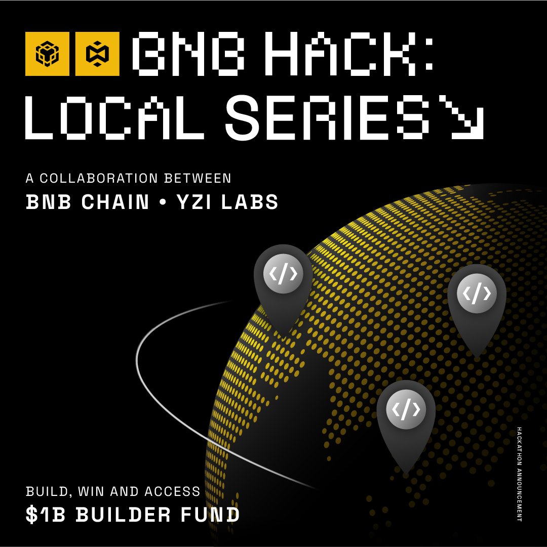 세계 도시와 Web3 구축 테마를 보여주는 BNB Hack Local Series 홍보 이미지