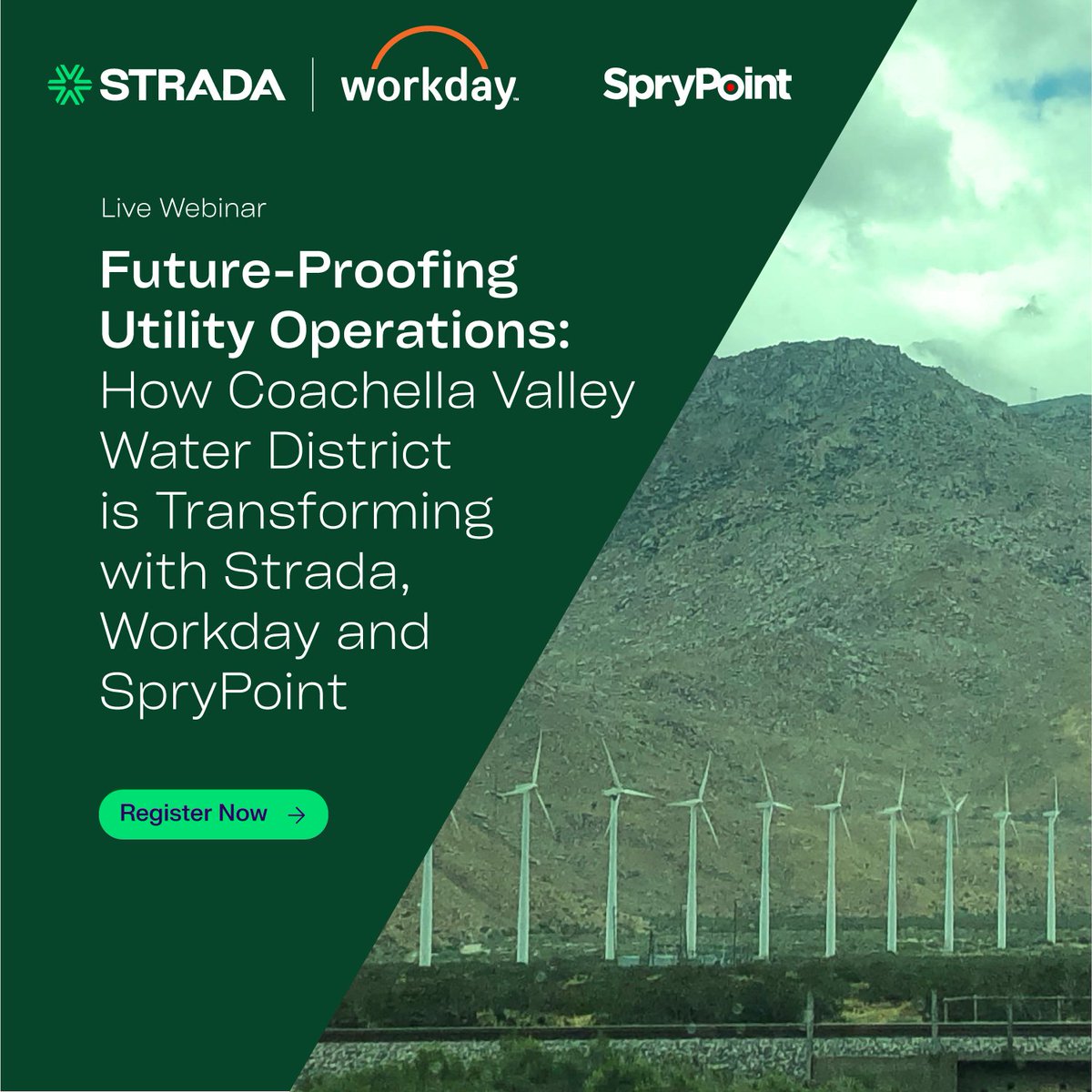 Live webinar hear from industry leaders on driving digital transformation across public utilities on November 12 at 1 PM EST. Hear from Karla Romero at CVWD,  Strada's Steven Porter, Workday for Public Sector's Jerry Kueny, and SpryPoint Kevin Clancey eu1.hubs.ly/H0n_mvK0