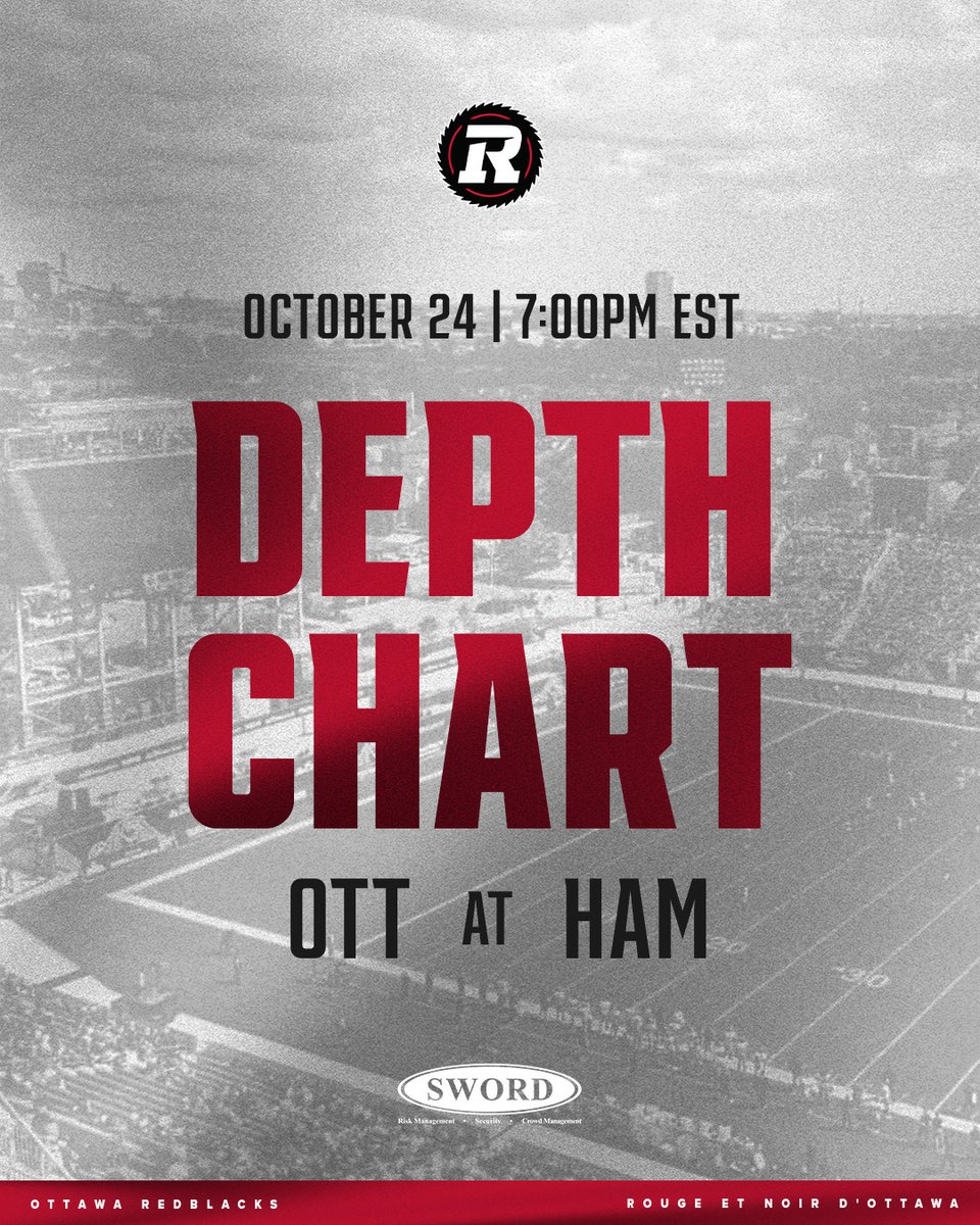 REDBLACKS's tweet image. FINAL DEPTH CHART OF 2025‼️ 
📍 Hamilton Stadium 
🆚🐯 
🗞️ | bit.ly/3j5kTcI