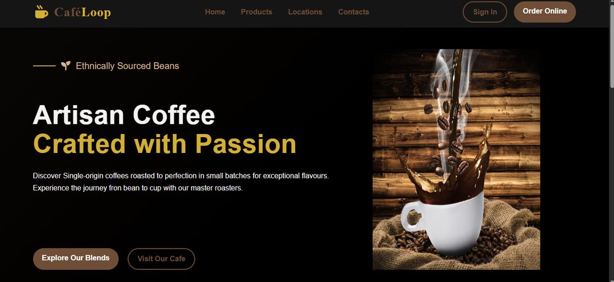 Code_withdami's tweet image. Learning by building ☕
Created this coffee shop website while following a tutorial and exploring hover effects, layout design, and basic JavaScript interactions.
#WebDevelopment #buildInPublic #Frontend
