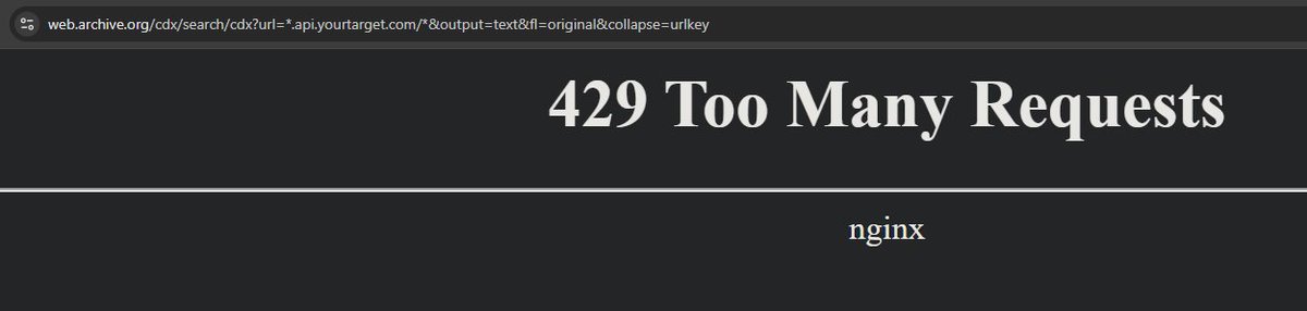 OreoB1scuit's tweet image. its just me or for everybody that web.archive.org showing 429 status #bugbounty