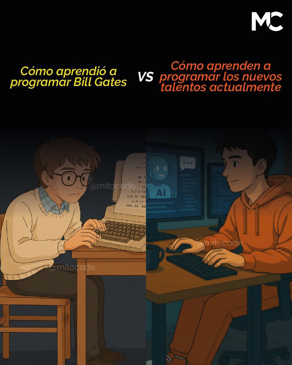 mitocode's tweet image. ¡Hey coder! 🙋🏻♀️🙋🏻♂️. Así aprendió a programar Bill Gates vs cómo aprenden los nuevos talentos hoy 💻⚡
👉🏼 ¿Y tú? ¿De qué época te consideras? 😎
.
#mitocode #java #programacion #tecnologia #versus #billgates #nuevostalentos