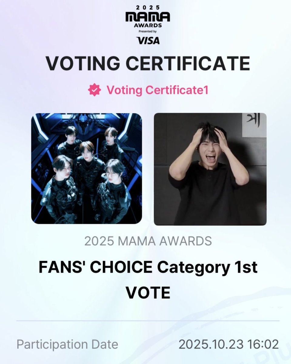 I VOTED FOR #TOMORROW_X_TOGETHER FOR #MAMAAWARDS2025