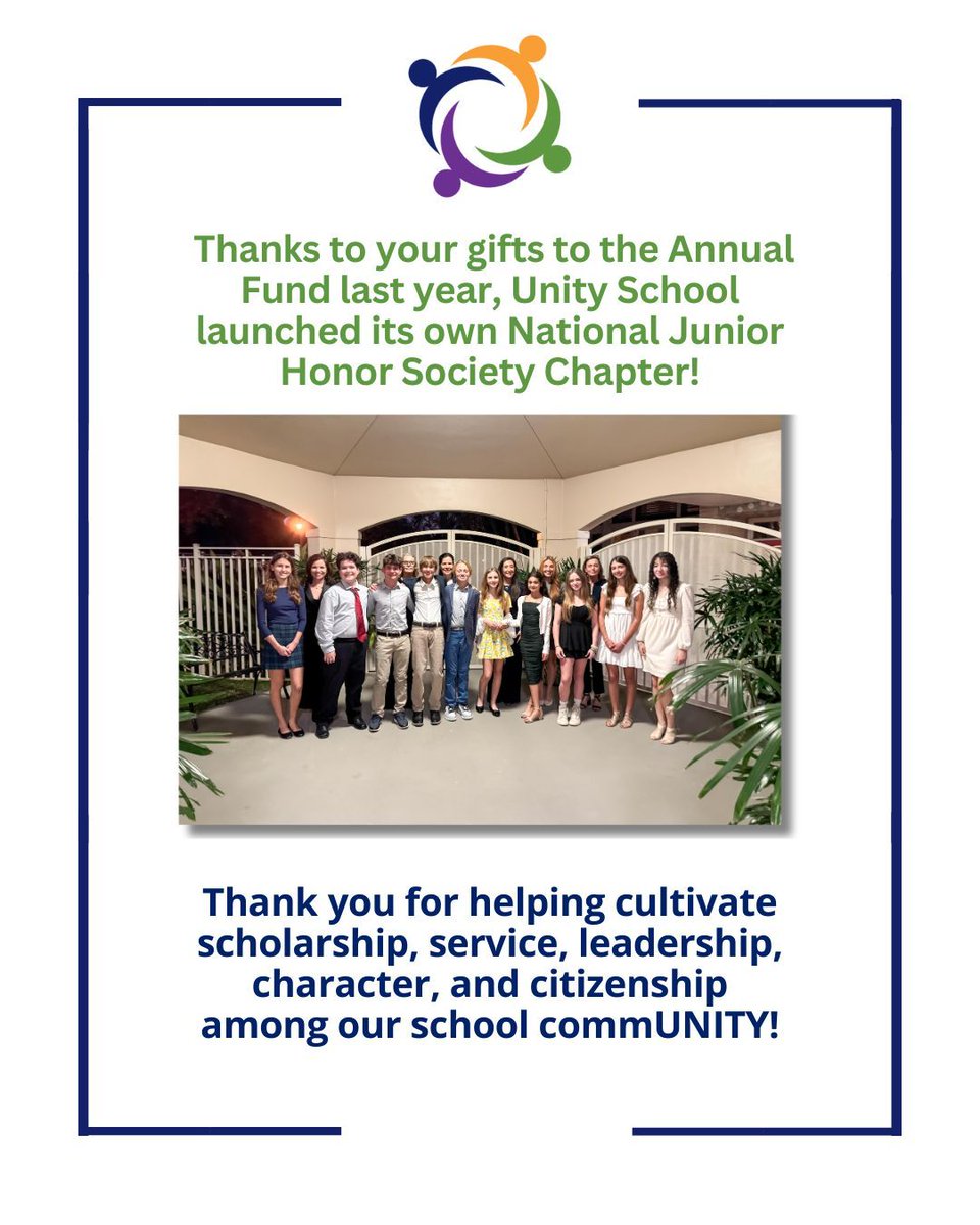 UnityDelray's tweet image. 🌟 Thanks to your generosity, Unity launched its own National Junior Honor Society—celebrating scholarship, service, leadership, character &amp;amp; citizenship! 💙 Every gift supports the next generation of leaders. 🙌

👉 Donate today: form-renderer-app.donorperfect.io/give/unity-sch… 

#UnitySchoolFL