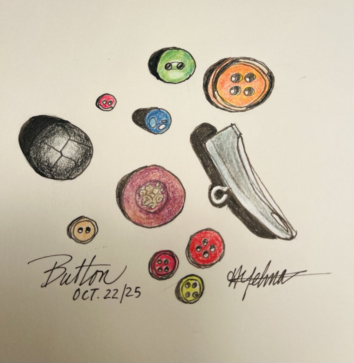 #Inktober2025
October 22: Button