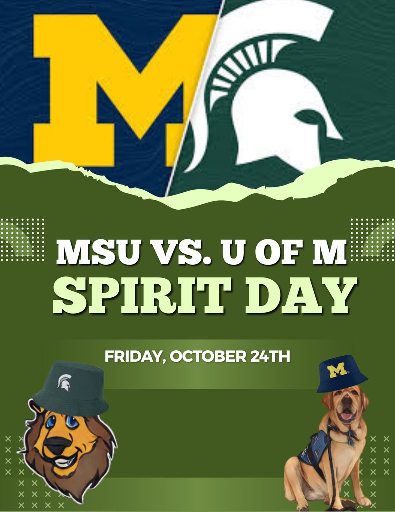 Don't forget our Spirit Day tomorrow!