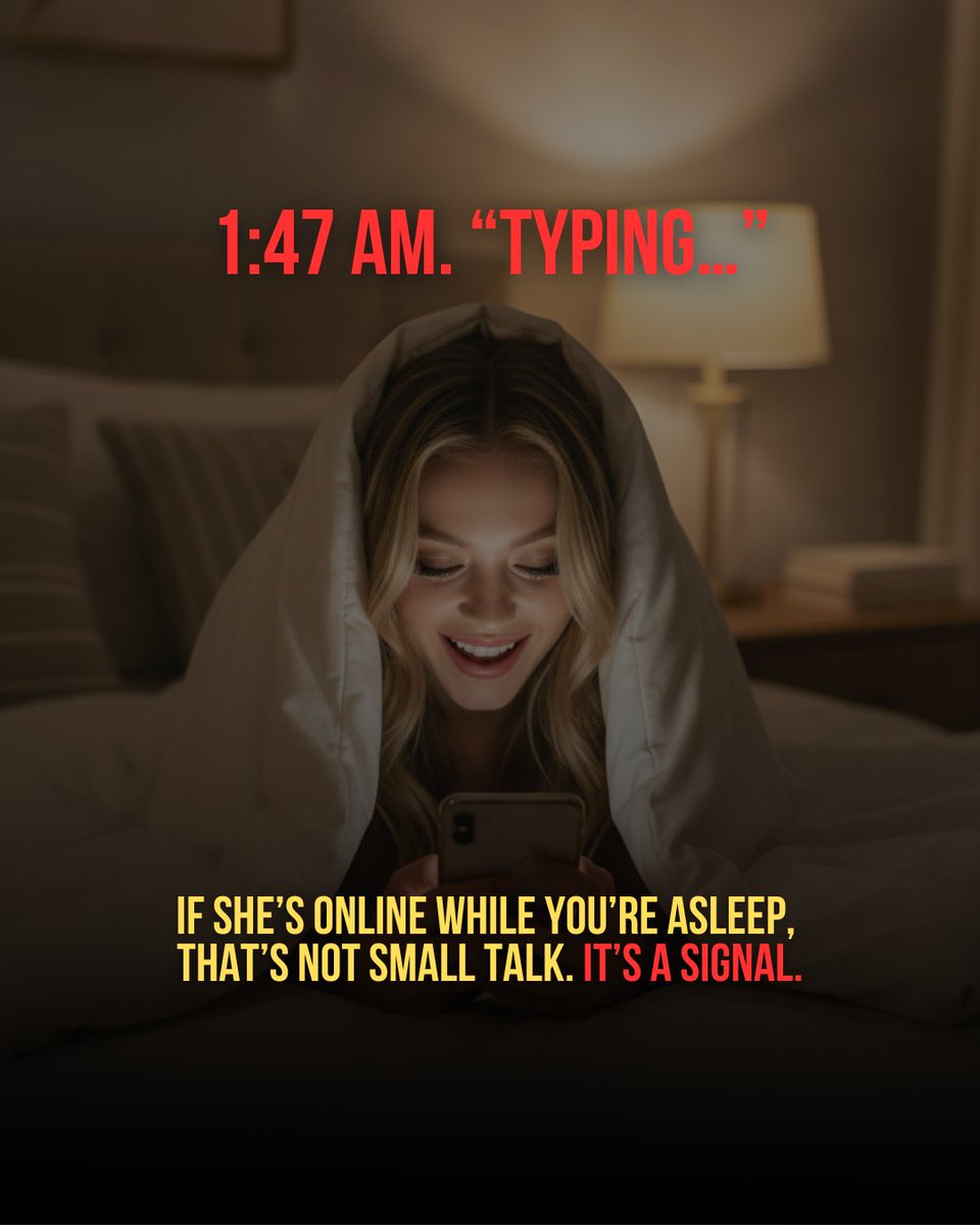 strongmenHQ's tweet photo. Ever notice she’s “online” while you’re knocked out at 2AM?
No woman scrolls Pinterest that long.
Nighttime is where the truth hides.
Would you call that harmless or a red flag? Let’s hear it 📷"
Read more: https://t.co/TKbLgWrsWf
#advice #adviceformen #enteringmanhood #cheating #relationshipadvice
