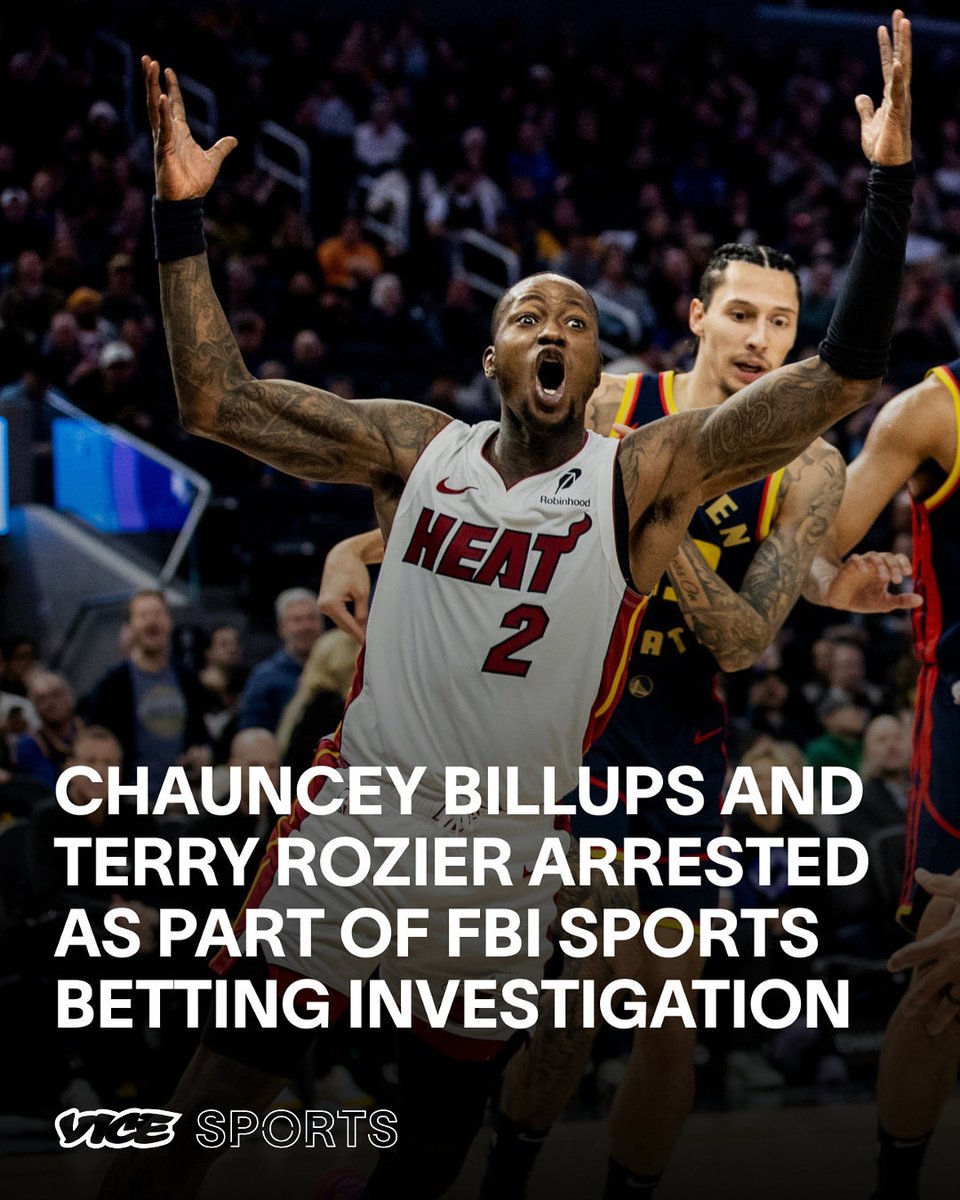 Portland Trail Blazers head coach Chauncey Billups, and Miami Heat guard Terry Rozier are the first of "numerous arrests" anticipated as part of an FBI investigation today.