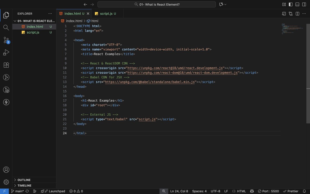 ArashadAhamad10's tweet image. Day 152 of #200DaysOfCode
Learning #ReactJS
✅ Babel
✅ Import React using CDN
✅ React Library & ReactDOM
✅ Create & Render React Elements
✅ document.createElement vs React.createElement
✅ ReactDOM.createRoot().render(parent)
✅ React Without JSX
✅ React With JSX