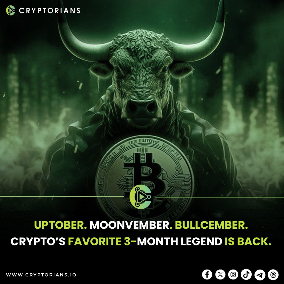 Cryptorians_io's tweet photo. 🟢 Uptober. Moonvember. Bullcember. 🚀
Every #cycle they promise the same fairytale but will this one deliver? 👀
The charts are whispering something different this time.
Timing is everything in #crypto. Don’t just hold, understand the trend.

Follow #Cryptorians for more➡️ https://t.co/ccMPVlRti1