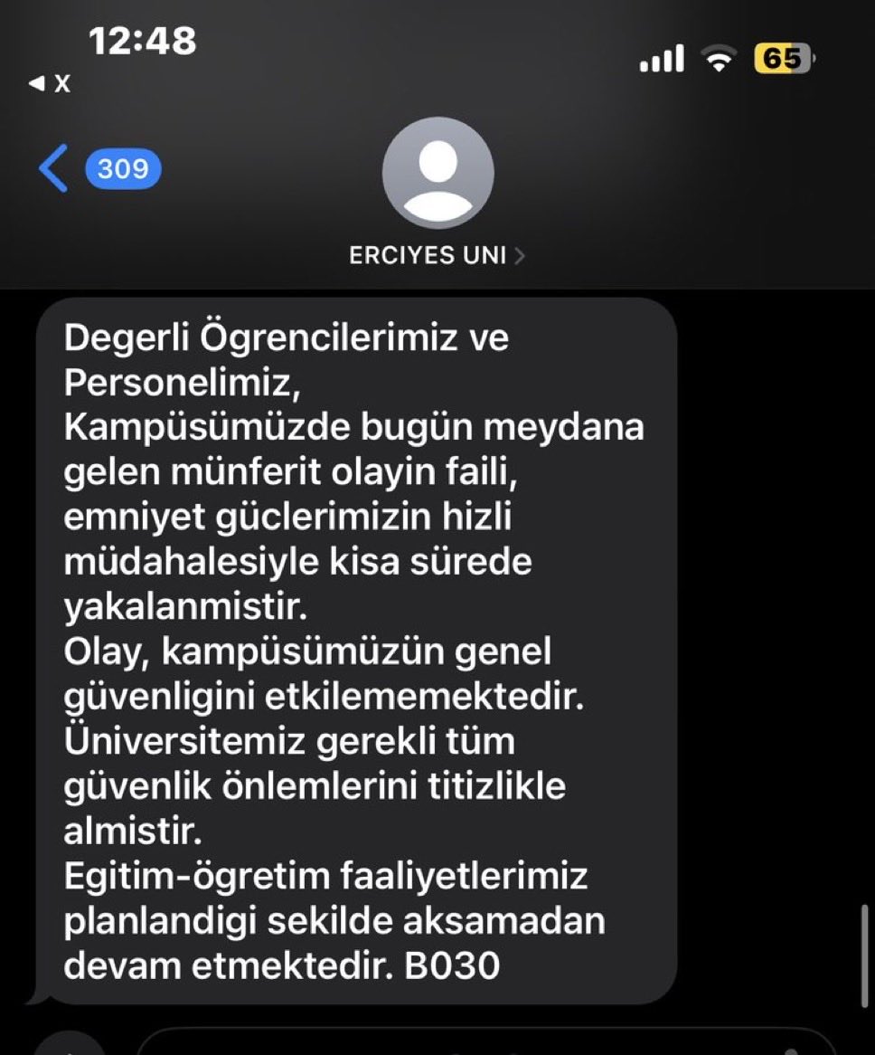 Erciyes Üniversitesinden sıra arkadaşımız, boşandığı kişi Ferhat Keskin tarafından fakülte binası önünde katledildi. 

Üniversitelere katilleri sokan kayyum ve işbirlikçileri hesap verecek!