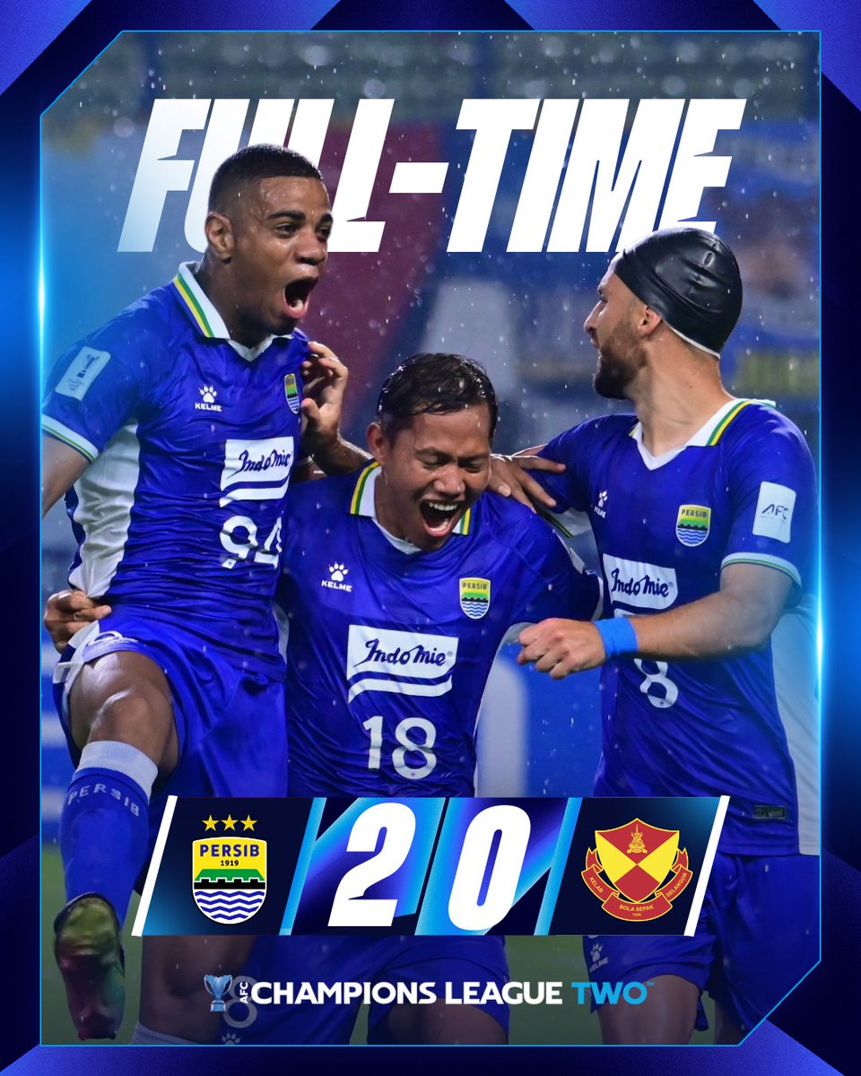 𝗙𝗧 | 🇮🇩 Persib Bandung 2️⃣-0️⃣ Selangor FC 🇲🇾

A goal in each half seals it for Persib Bandung who rise to the top of Group G! 💙

#ACLTwo | #PSBvSEL