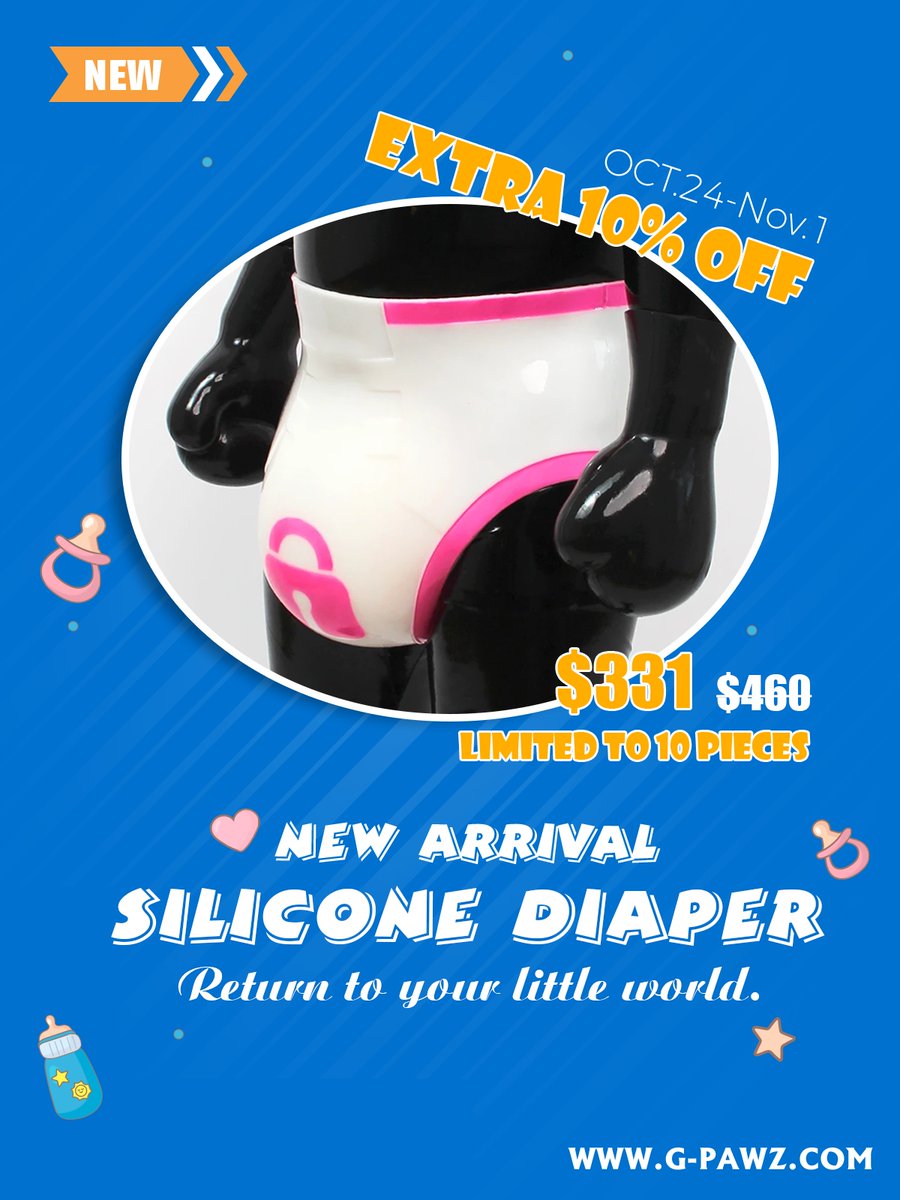 🎉 New Drop! Silicone Diaper is here!
Crafted for comfort, designed for desire.

Available now 👉 g-pawz.com

Early Bird: 🐦 EXTRA 10% OFF
Oct 24 – Nov 1

#GPawz #SiliconeDiaper #ABDL #DiaperLover #New #Kink #Transformation #Puppy #Furry
