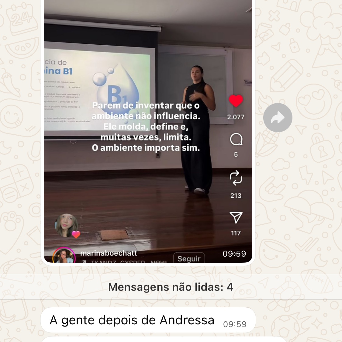 Eu fico tão + tão feliz quando sou reconhecida por ser inteligente e passar conhecimento para as pessoas sinto que estou no caminho certo ❤️