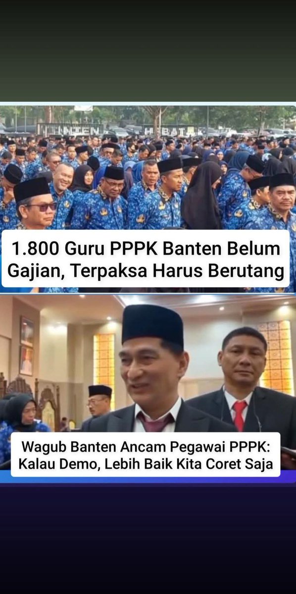 Kasian mereka...... 😔😞😒🥲

📍Wagub arogan,  pegawai P3K gak boleh demo kalau gajinya belum di bayar  🤦
