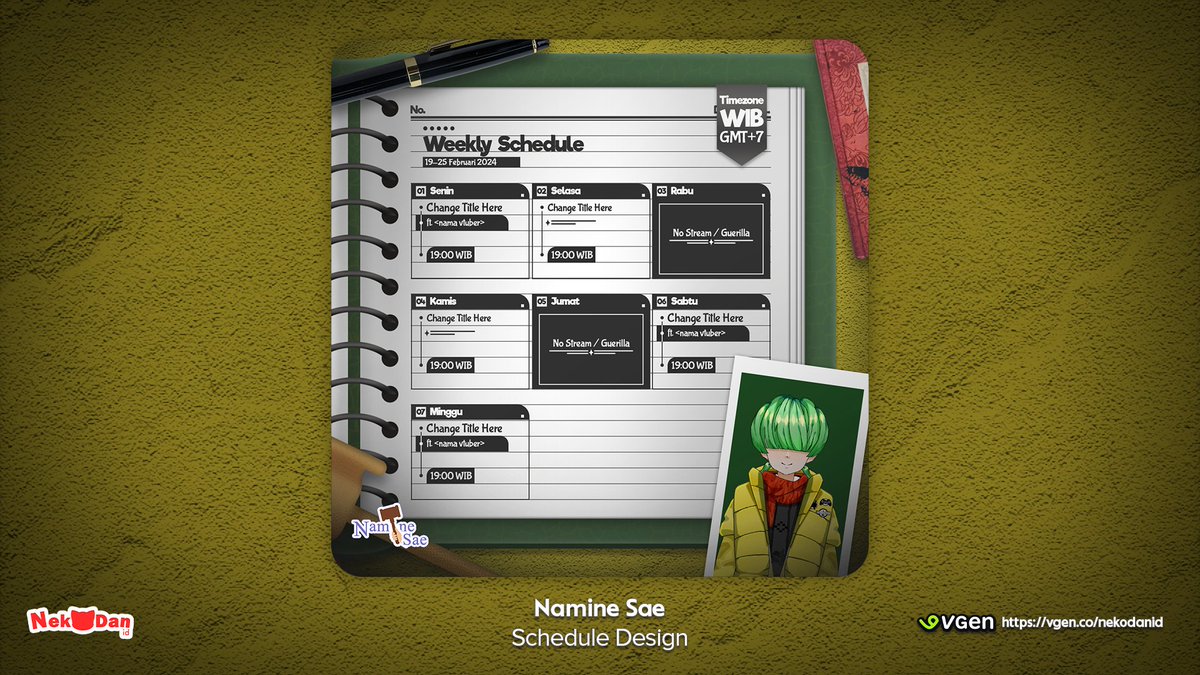 This is my design portfolio for "Schedule Stream" (pt 9)

----
I'm opening Schedule Stream commission on VGen! Order now: vgen.co/nekodanid

#Vtuber #VTuberID #envtuber #vgen #VGenComm #vgenartist #vgenopen #commissionsopen #VTuberUprising