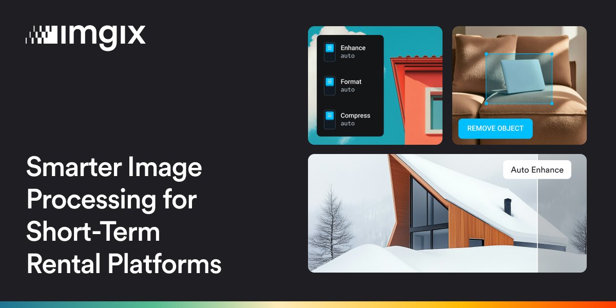 imgix's tweet image. What makes one rental listing convert while another gets ignored? 🏡
For short-term rentals, visuals are everything. Smart image processing automates cleanup, boosts speed, and drives bookings. 📸

Read more 👉 imgix.link/3L1Pc4I

#ImageProcessing