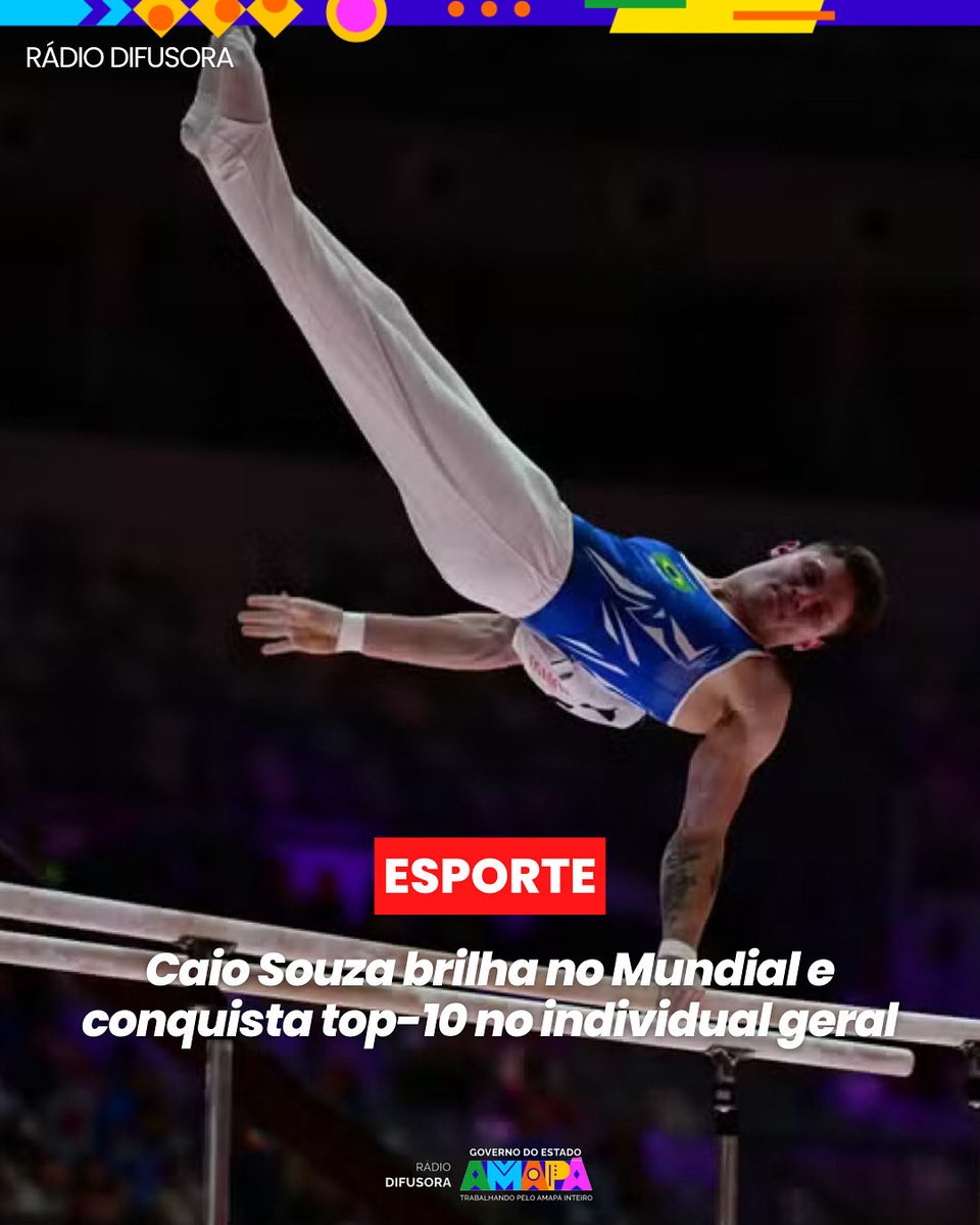 🤸‍♂️ O ginasta brasileiro Caio Souza garante um feito importante no Mundial de ginástica artística em Jacarta ao conquistar a 9ª colocação na final do individual geral. Com 80,530 pontos, ele alcança sua melhor marca na competição, mesmo com uma queda no solo, seu último aparelho.