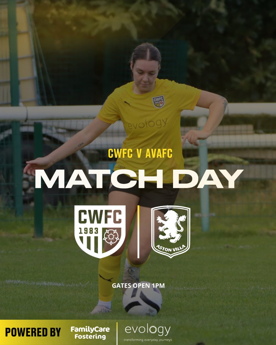 Matchday is here! 🙌

After last Sunday's abandoned game (due to injury), we welcome Aston Villa Academy to Euxton Villa in the Women’s National League Plate. ⚽

🕑 Kick-off: 2:00 PM (Gates open 1:00 PM)
📍 Euxton Villa, PR7 6HH
🎟 £6 / £4 / U13s Free
🍔 Refreshments and alcohol