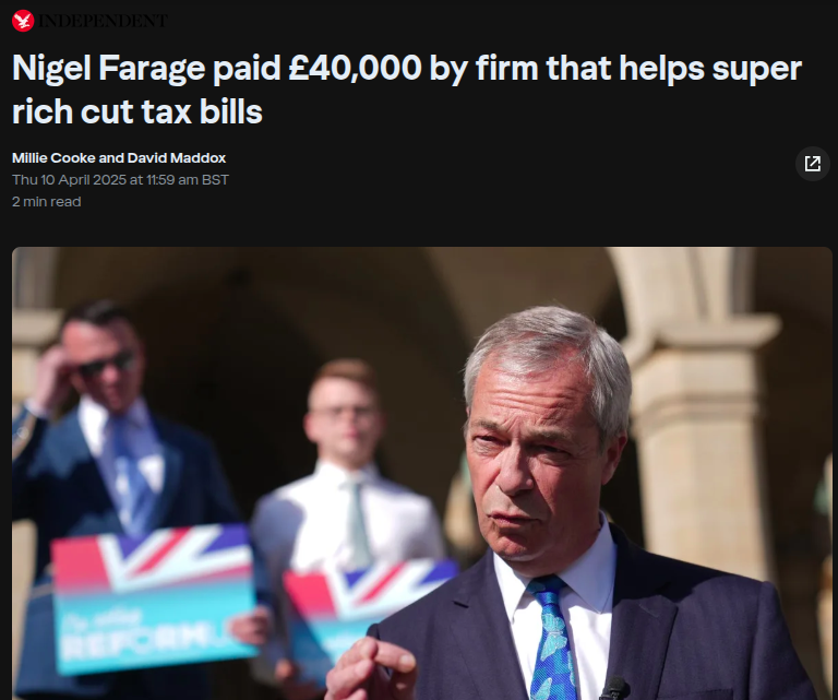 #NeverVoteReformUK 👇 Paid for by the rich.