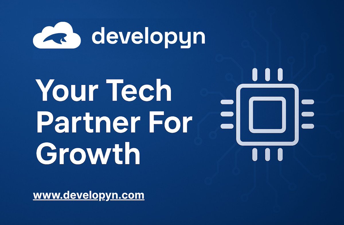 developyn's tweet image. At Developyn, we don’t just build software, we build digital foundations for growth. From apps &amp;amp; SaaS platforms to automation, we help businesses scale smarter, faster, and better.
Let’s grow together developyn.com
#TechPartner #DigitalTransformation #SaaS #Innovation