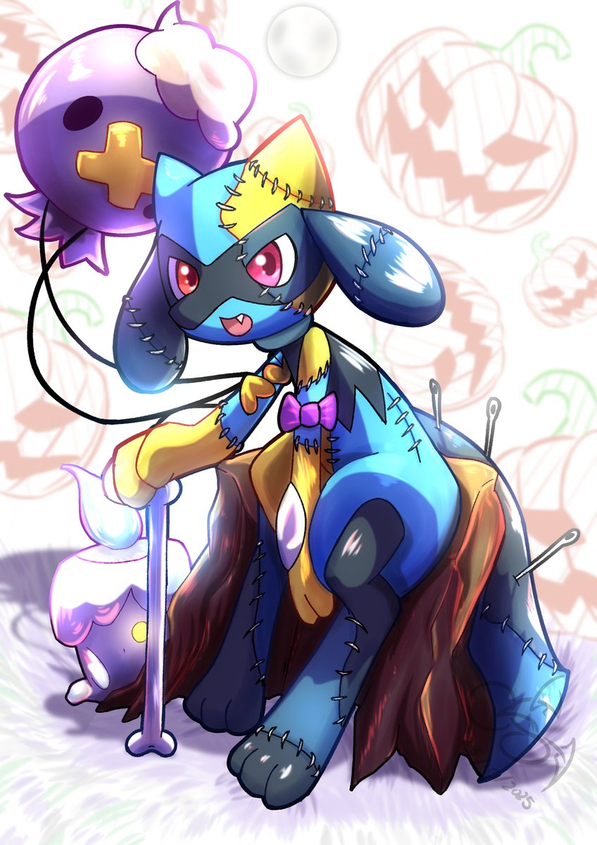Stitched Up Sighting
#pokemon #riolu #drifloon #liwick #Halloween #Halloween2025 #horror  #fanart