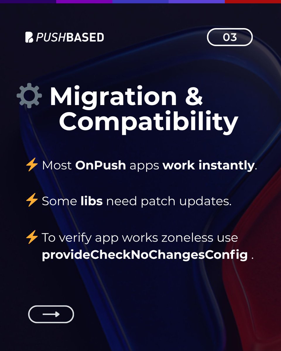 PushBased's tweet image. 🚀 Angular v21 just went zoneless — by default!
Zone.js is now opt-in, giving Angular devs more control, cleaner reactivity, and faster runtime performance. No more global patching — just lean, predictable change detection. 🤩 
In our latest blog post, we break down:
✅ Why…