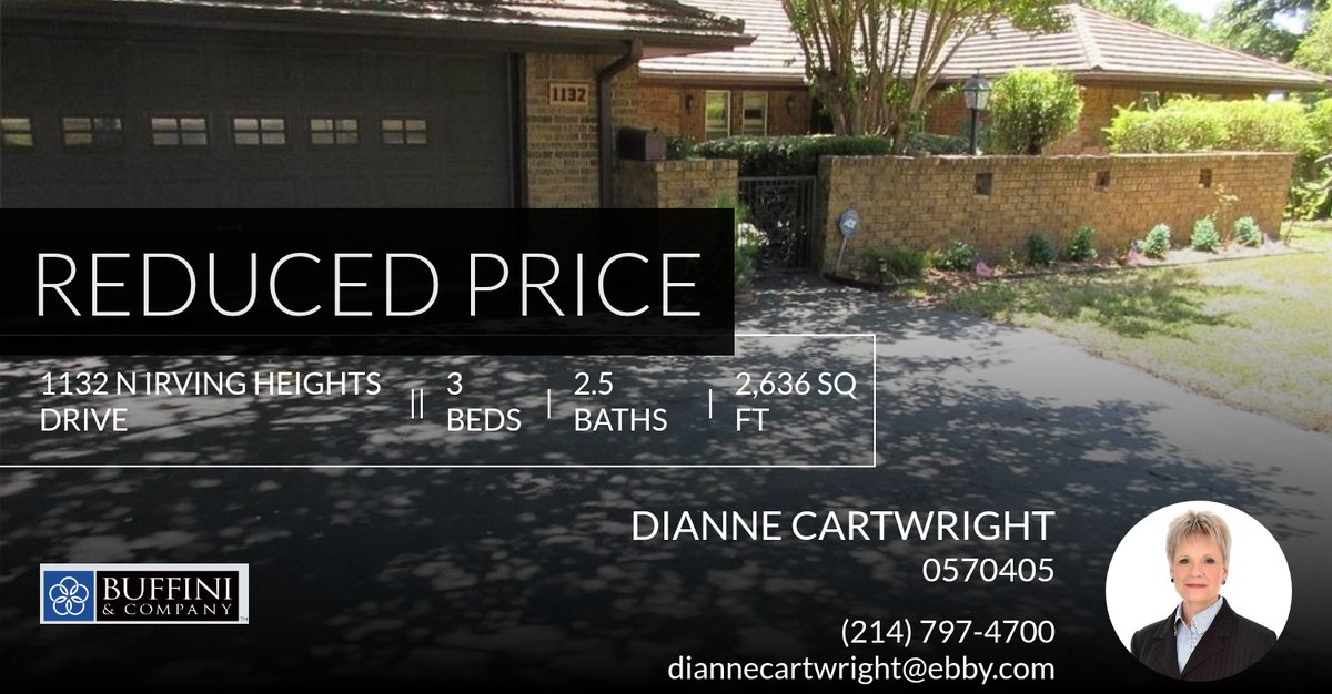 diannecart1's tweet photo. 📍 Reduced Price 📍 This recently reduced home at 1132 N Irving Heights Drive in Irving won't last long, so, don't wait to set up a showing! Reach out here or at (214) 797-4700 for more information!

Dianne Cartwright,
Your Neigh... https://t.co/tKN68K83FI https://t.co/1b1u0tVd7h